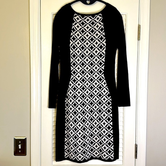 Black & White Sweater Dress M - Picture 2 of 4